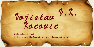 Vojislav Kočović vizit kartica